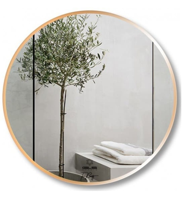 Gương Viền Nhôm Đen Tròn D60cm GLS F11C80