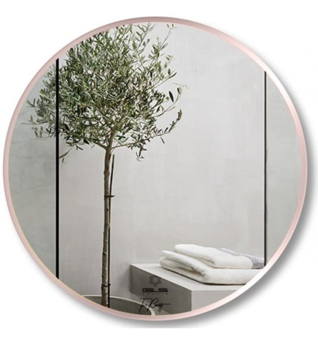 Gương Viền Nhôm Hồng Tròn D60cm GLS F13C80