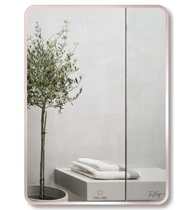 Gương Viền Nhôm Hồng Chữ Nhật Đứng 50x70cm GLS F13R30