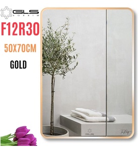 Gương Viền Nhôm Vàng Chữ Nhật Đứng 50x70cm GLS F12R30