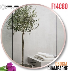 Gương Viền Nhôm Nâu Tròn D60cm GLS F14C80