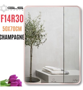 Gương Viền Nhôm Nâu Chữ Nhật Đứng 50x70cm GLS F14R30