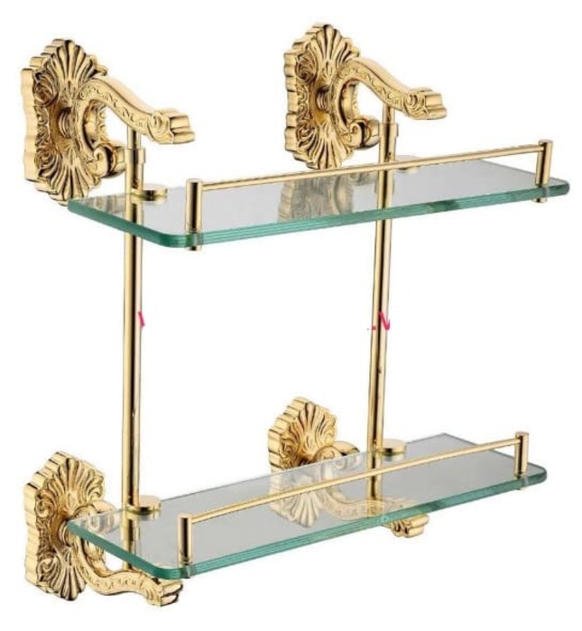 Kệ kính để đồ 2 tầng mạ vàng Cleanmax 1006 