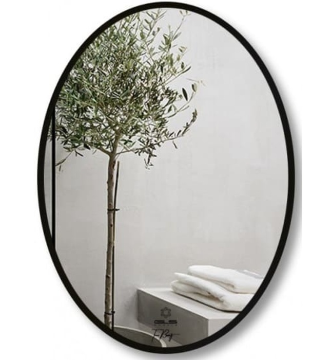 Gương Viền Nhôm Nâu Elip 50x70cm GLS F14E30