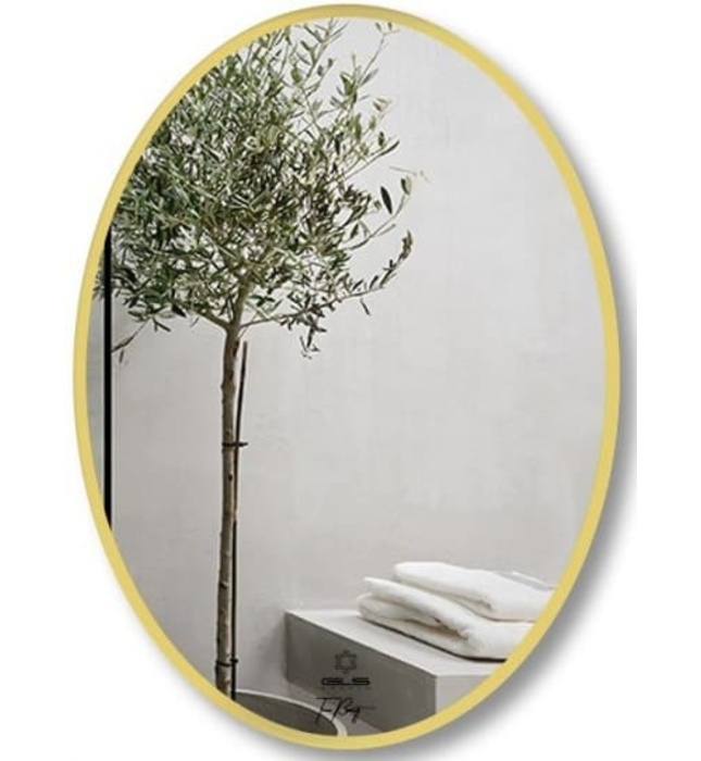 Gương Viền Nhôm Nâu Elip 50x70cm GLS F14E30