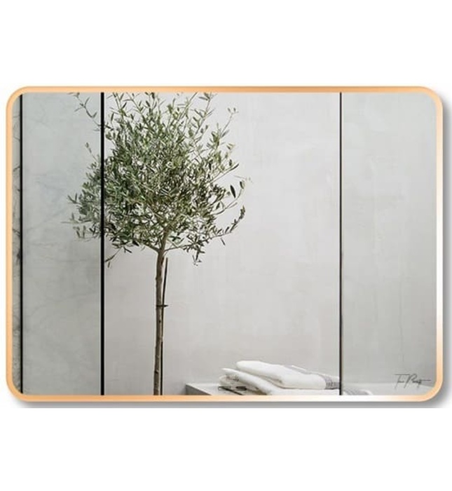 Gương Viền Nhôm Nâu Chữ Nhật Ngang 60x80cm GLS F14R60