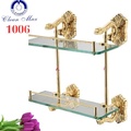 Kệ kính để đồ 2 tầng mạ vàng Cleanmax 1006 
