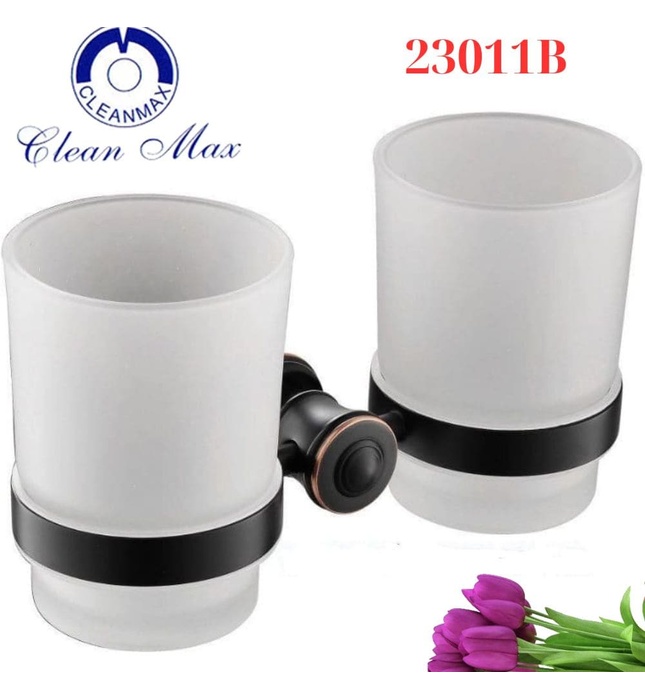 Giá để cốc đôi màu đen CleanMax 23011B