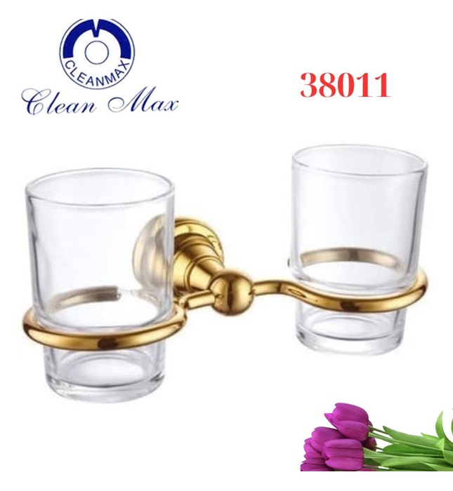 Giá để cốc đôi mạ vàng CleanMax 38011
