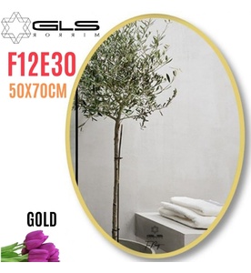 Gương Viền Nhôm Vàng Elip 50x70cm GLS F12E30