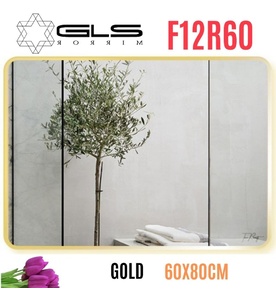 Gương Viền Nhôm Vàng Chữ Nhật Ngang 60x80cm Mifaco MC8068