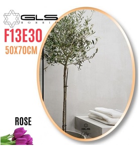 Gương Viền Nhôm Hồng Elip 50x70cm GLS F13E30