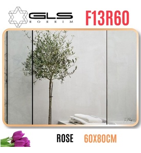 Gương Viền Nhôm Hồng Chữ Nhật Ngang 60x80cm GLS F13R60