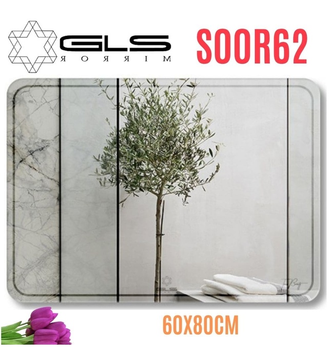 Gương GLS S00R62 Hoa Văn Chữ Nhật Ngang 60x80cm