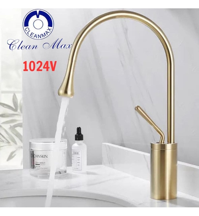 Vòi chậu rửa mặt màu vàng CleanMax 1024V 
