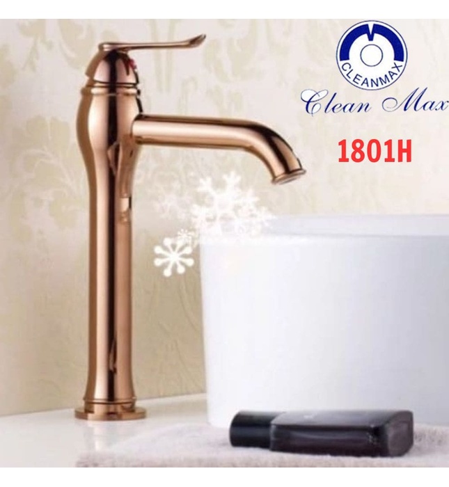 Vòi chậu rửa mặt màu đồng đỏ CleanMax 1801H