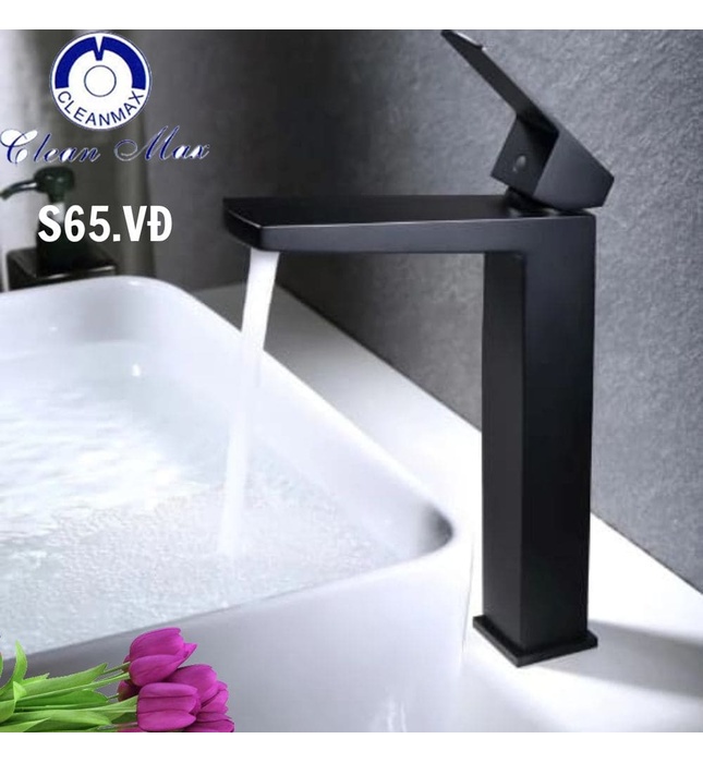 Vòi chậu rửa mặt màu đen CleanMax S65.VĐ