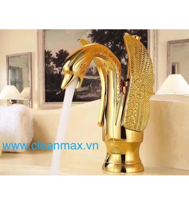 Vòi chậu thiên nga mạ vàng CleanMax VCC 01