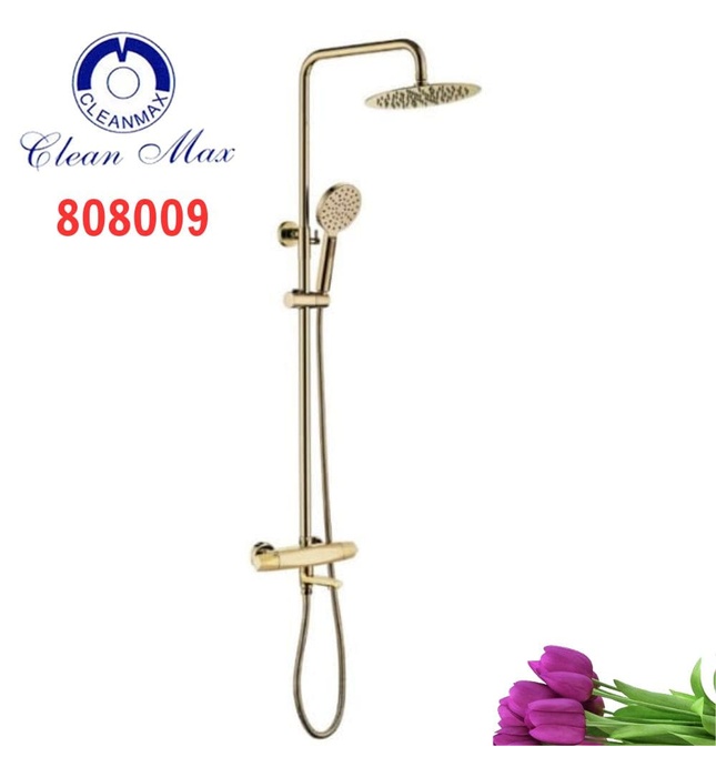 Sen Tắm Cây Đứng Nhiệt Độ Mạ Vàng CleanMax 808009