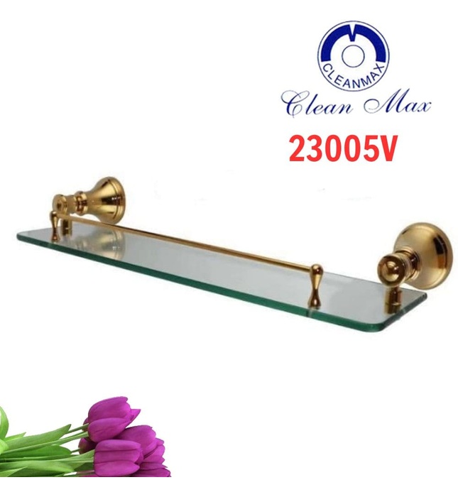 Kệ kính dưới gương mạ vàng CleanMax 23005V 