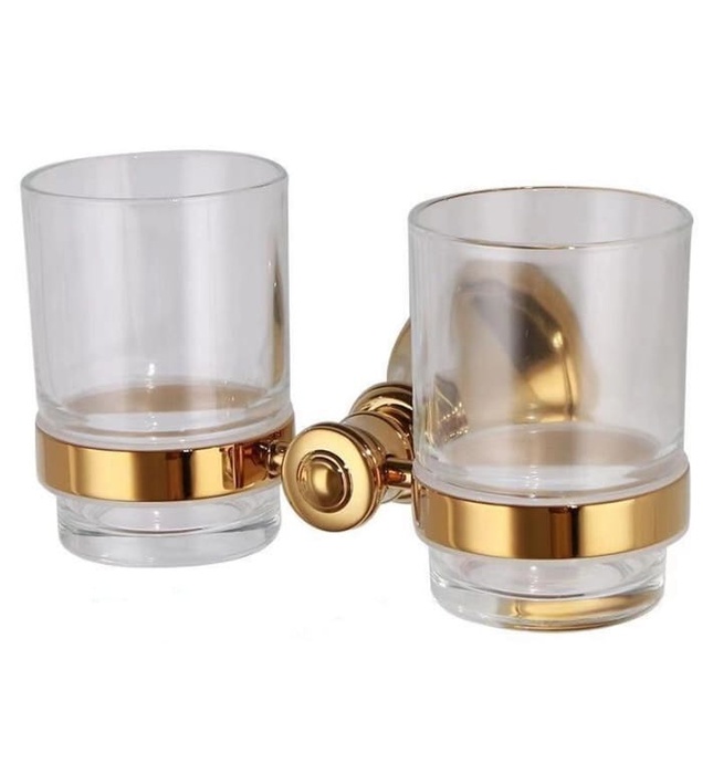 Giá để cốc đôi mạ vàng CleanMax 23011V