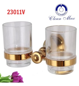 Giá để cốc đôi mạ vàng CleanMax 23011V