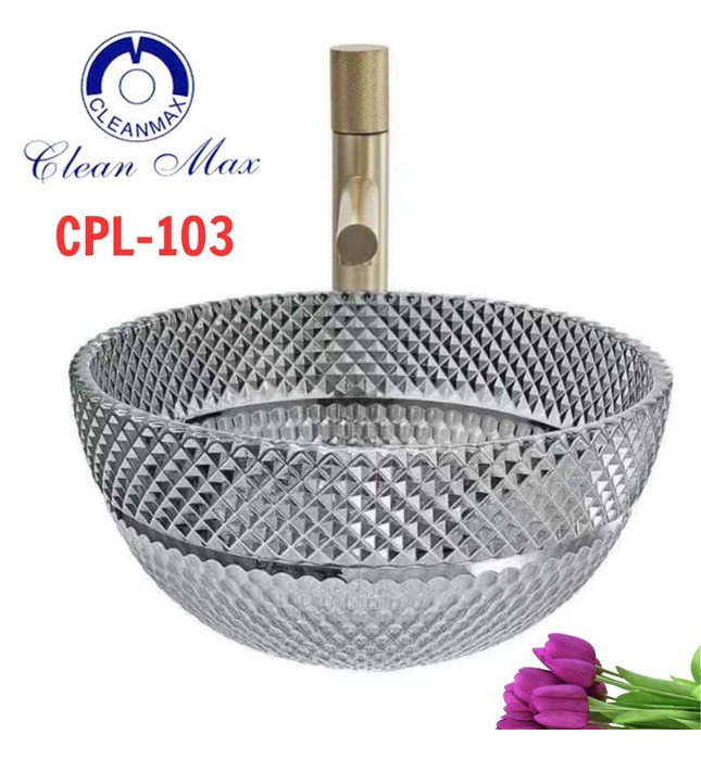 Chậu rửa mặt bằng thủy tinh CleanMax CPL-103