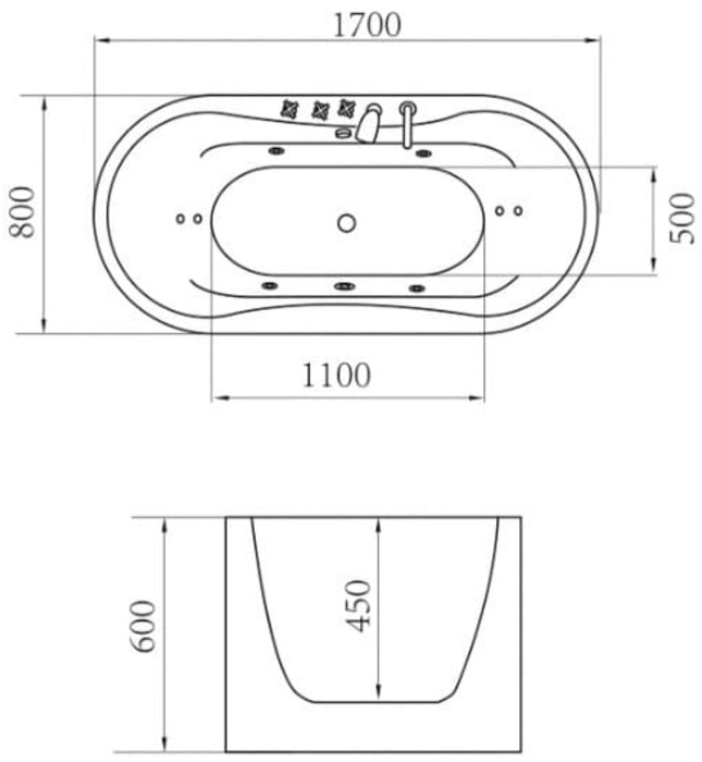 Bồn tắm massage sục khí 1.7m Govern JS-6208