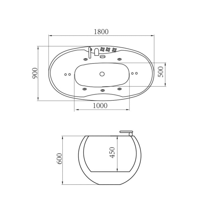 Bồn tắm massage sục khí 1.8m Govern JS-6210