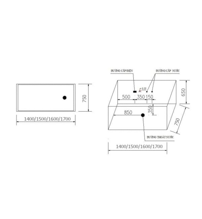 Bồn tắm massage sục khí 1.4m Govern JS-6341