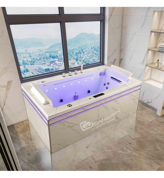 Bồn tắm vân đá massage sục khí gia nhiệt 1.7m Govern K-1112