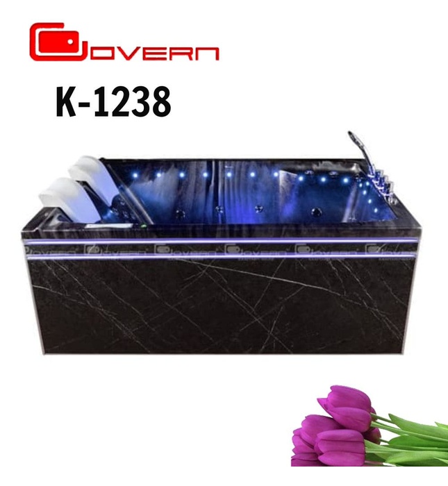 Bồn tắm massage vân đá đen 1.8m Govern K-1238