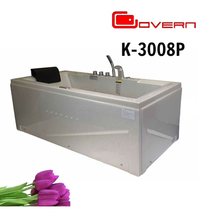 Bồn tắm áp tường massage 1.7m Govern K-3008P