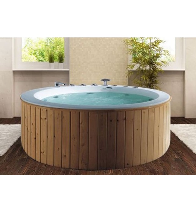 Bồn tắm massage yếm gỗ tròn Govern SPA-8810-1 (1650x1650x650mm )