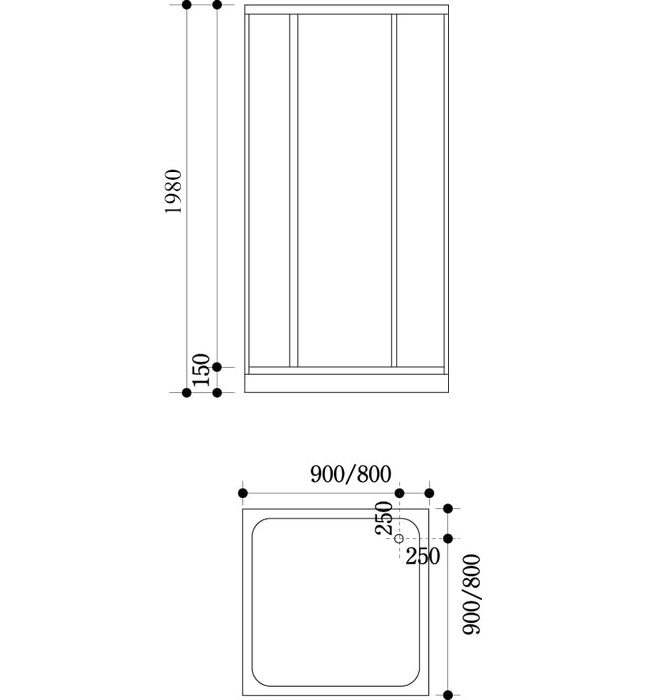 Cabin tắm kính đứng Govern JS - 8127