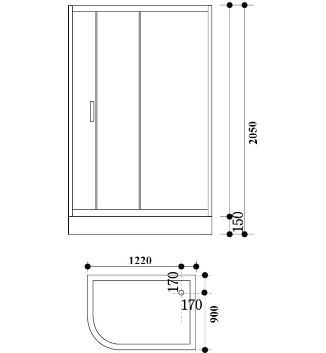 Cabin tắm kính đứng Govern JS-8130