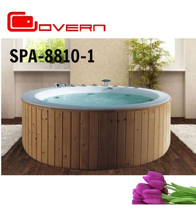 Bồn tắm massage yếm gỗ tròn Govern SPA-8810-1 (1650x1650x650mm )