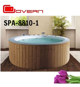 Bồn tắm massage yếm gỗ tròn Govern SPA-8810-1 (1650x1650x650mm )