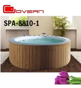 Bồn tắm massage yếm gỗ tròn Govern SPA-8810-1 (1650x1650x650mm )