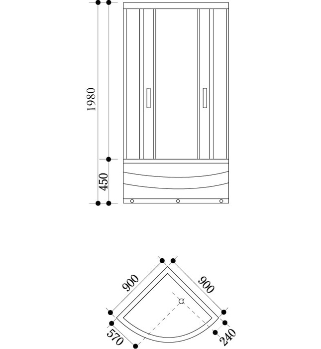 Cabin tắm kính đứng đế cao Govern JS-8126