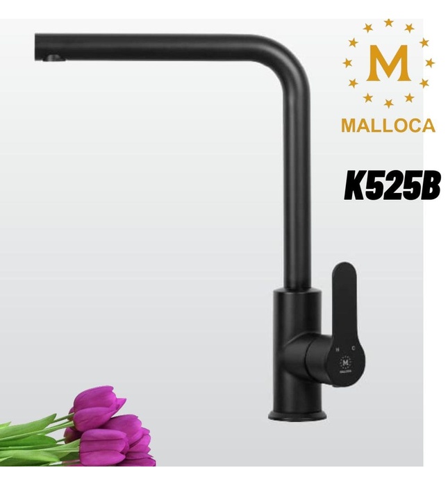 Vòi chậu rửa bát màu đen Malloca K525B