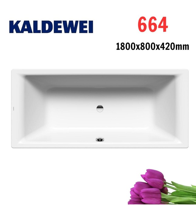 Bồn tắm xây 1.8m thép tráng men KALDEWEI PURO DUO 664