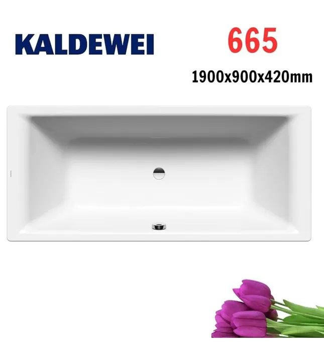 Bồn tắm xây 1.9m thép tráng men KALDEWEI PURO DUO 665