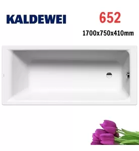 Bồn tắm xây 1.7m thép tráng men KALDEWEI PURO 652
