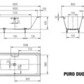 Bồn tắm xây 1.8m thép tráng men KALDEWEI PURO DUO 664