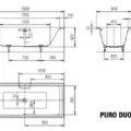 Bồn tắm xây 1.9m thép tráng men KALDEWEI PURO DUO 665