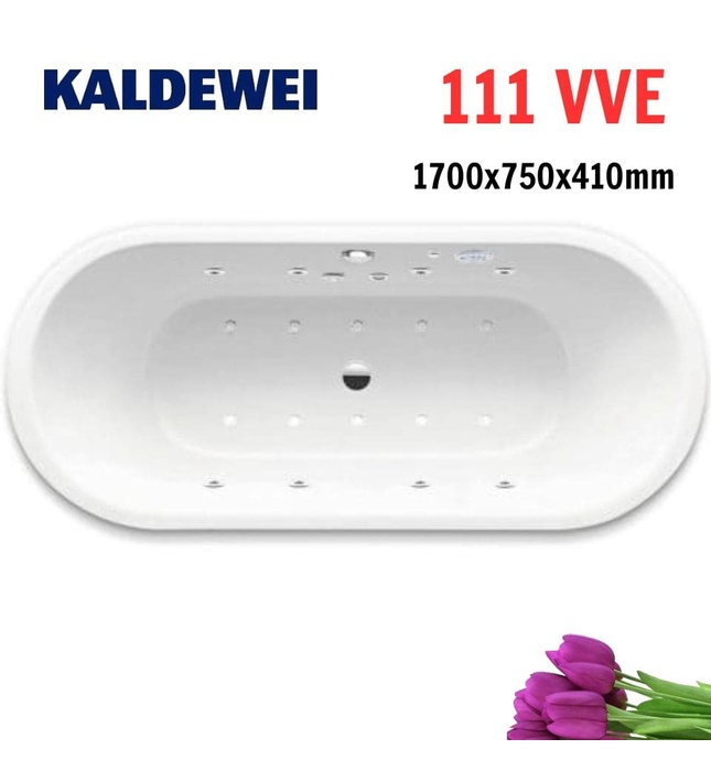 Bồn tắm xây massage 1.7m thép tráng men KALDEWEI CLASSIC DUO OVAL 111 VVE