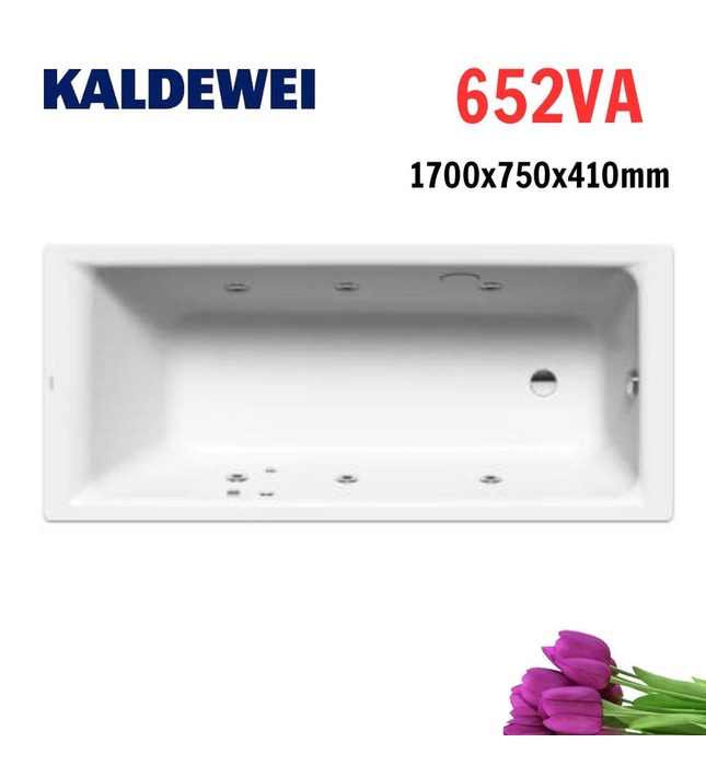 Bồn tắm xây massage 1.7m thép tráng men KALDEWEI PURO 652VA