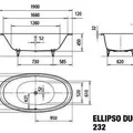 Bồn tắm xây thép tráng men 1.9m KALDEWEI ELLIPSO DUO OVAL 232