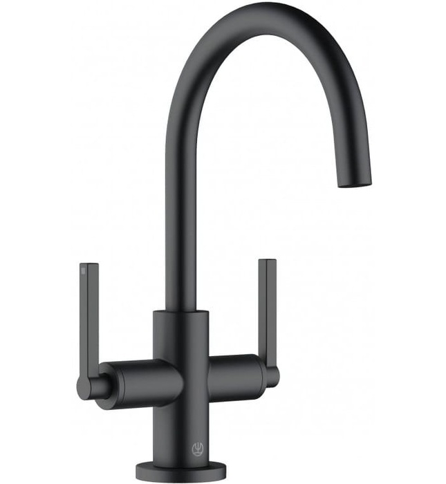 Vòi lavabo nóng lạnh đen 2 tay gạt Kludi Nova Fonte 201183915